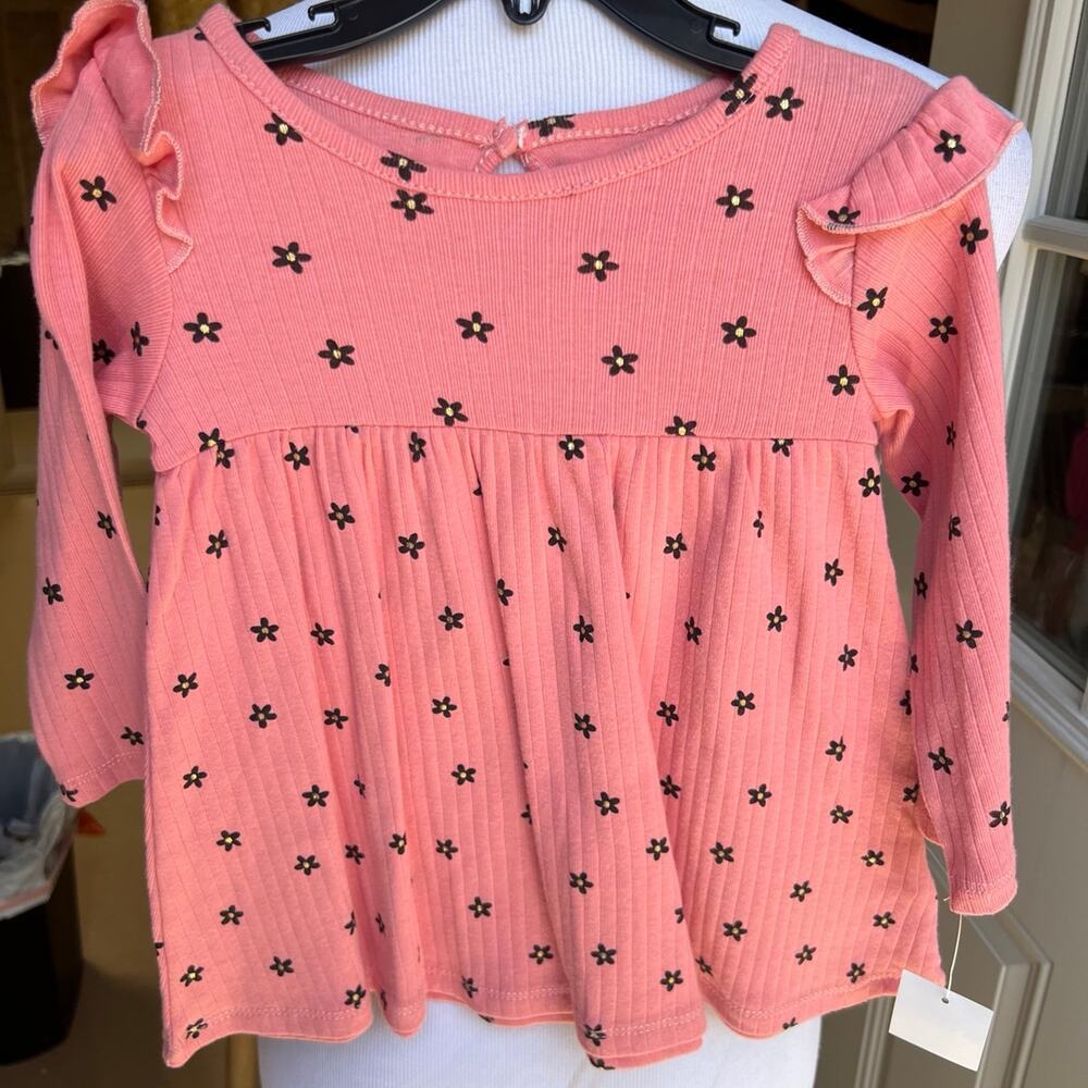 Little Me Pink Floral Long Sleeve Top- Size 24 Months